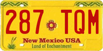 NM license plate 287TQM