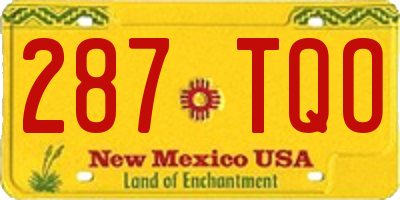 NM license plate 287TQO
