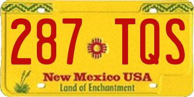 NM license plate 287TQS