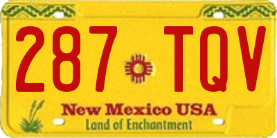 NM license plate 287TQV