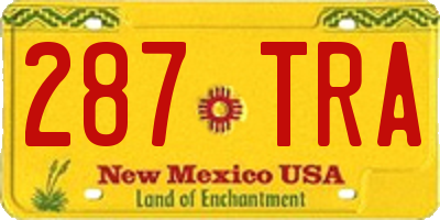 NM license plate 287TRA