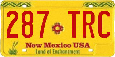NM license plate 287TRC