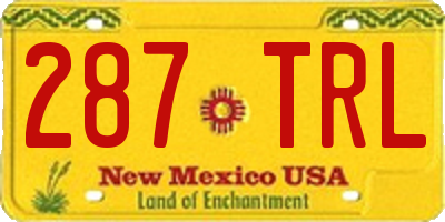 NM license plate 287TRL