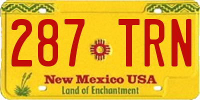NM license plate 287TRN