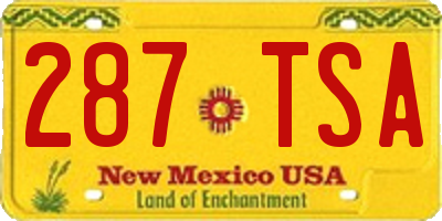 NM license plate 287TSA