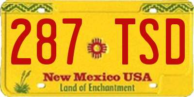 NM license plate 287TSD