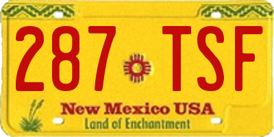 NM license plate 287TSF