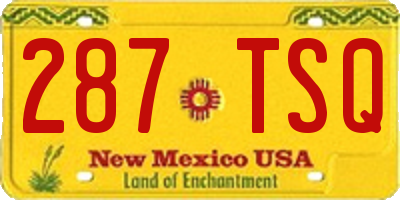 NM license plate 287TSQ