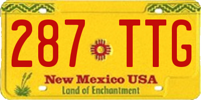 NM license plate 287TTG