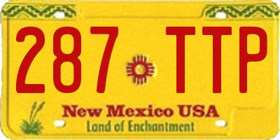 NM license plate 287TTP