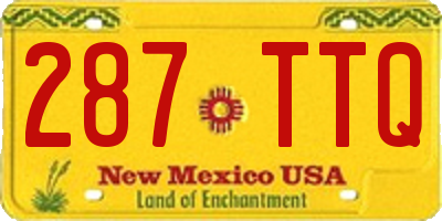 NM license plate 287TTQ