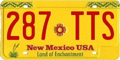 NM license plate 287TTS