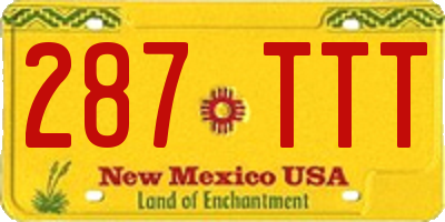 NM license plate 287TTT
