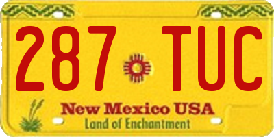 NM license plate 287TUC