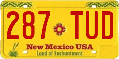 NM license plate 287TUD