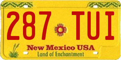 NM license plate 287TUI
