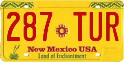 NM license plate 287TUR