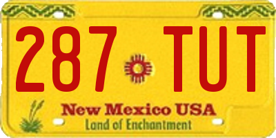 NM license plate 287TUT