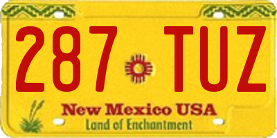 NM license plate 287TUZ