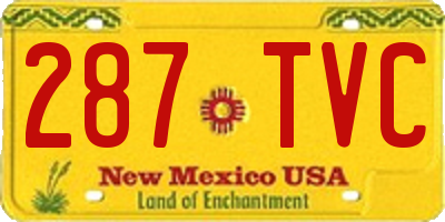 NM license plate 287TVC