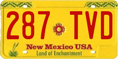 NM license plate 287TVD