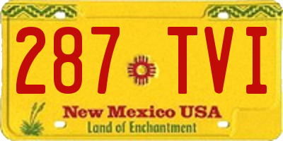 NM license plate 287TVI
