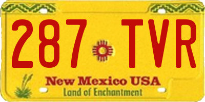 NM license plate 287TVR