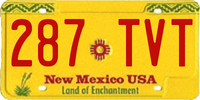 NM license plate 287TVT