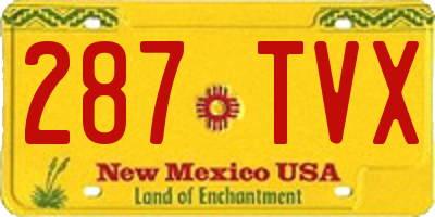 NM license plate 287TVX