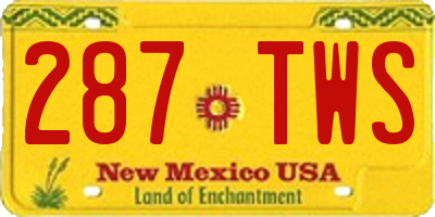 NM license plate 287TWS