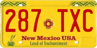 NM license plate 287TXC