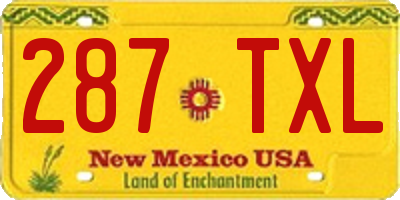 NM license plate 287TXL