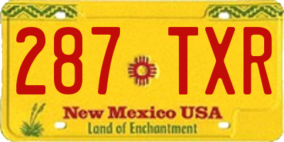 NM license plate 287TXR