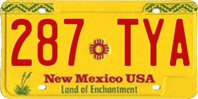 NM license plate 287TYA