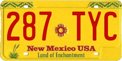 NM license plate 287TYC