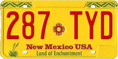 NM license plate 287TYD