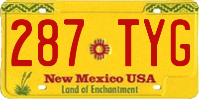 NM license plate 287TYG