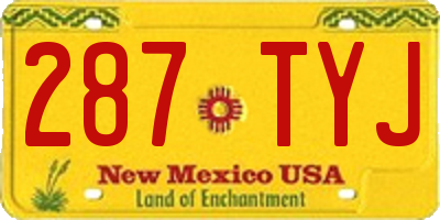 NM license plate 287TYJ
