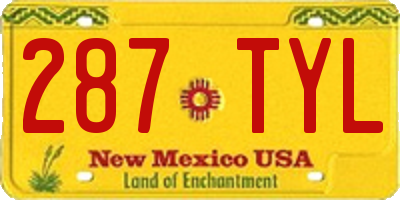 NM license plate 287TYL