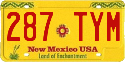 NM license plate 287TYM