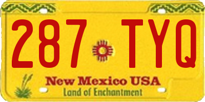 NM license plate 287TYQ