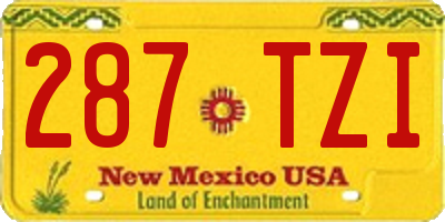NM license plate 287TZI
