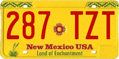 NM license plate 287TZT