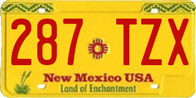 NM license plate 287TZX