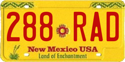 NM license plate 288RAD