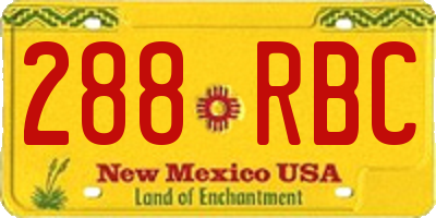 NM license plate 288RBC