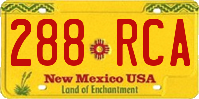 NM license plate 288RCA