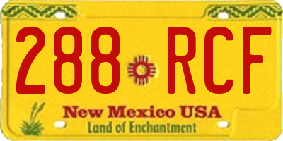 NM license plate 288RCF