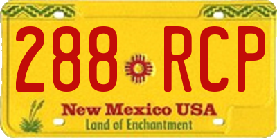 NM license plate 288RCP