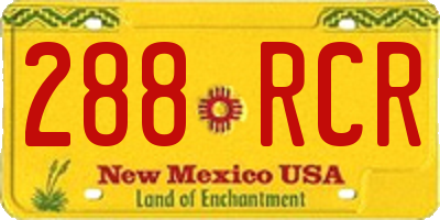 NM license plate 288RCR